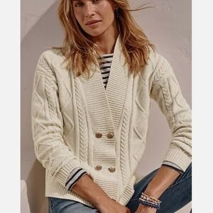 J. Jill Women's Oatmeal Heather Cable Knit Cardigan Sweater Size XL NWT
